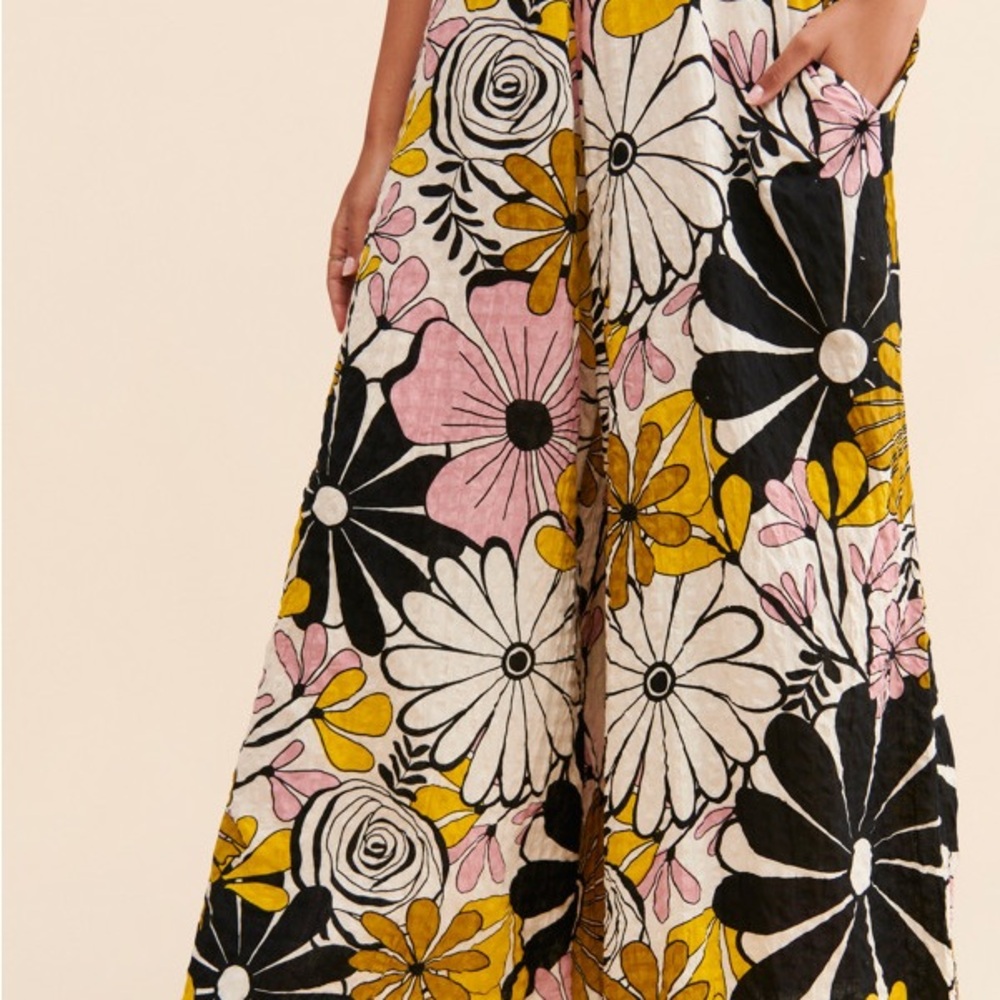 Anthropologie Bead Wide Leg Jumpsuit - Picture 4 of 9